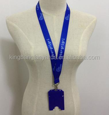 China Washable Heat Transfer Printed Plastic ID Holder Lanyard ID Card Holder Neck Rope for sale