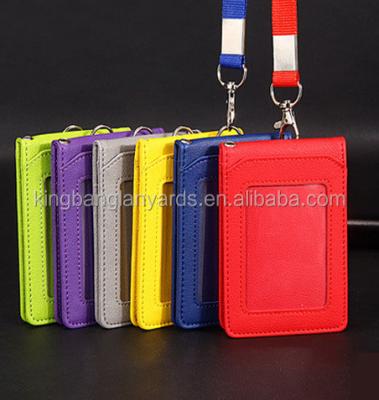 China Office/School Multi Card Holders PU Leather Lanyard Card Holder Wallet for sale