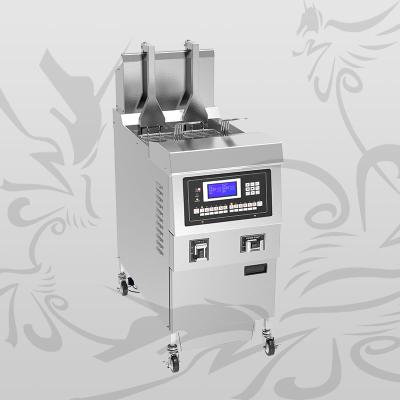 China High Efficiency.Clean.Health Automatic Lift-Induction Professional Electric Fryer 1 Tank 2 Open Baskets for sale