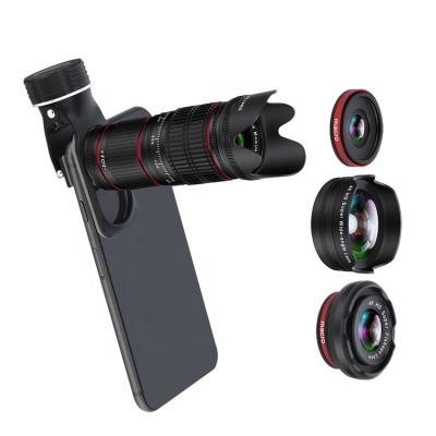 China Universal Hot Sales Aluminum Plastic+Glass+ABS Aipaxal Optics Removable 5 in 1 4K HD 12.8x Telephoto Telescope Mobile Phone Camera Lens For iPhone for sale