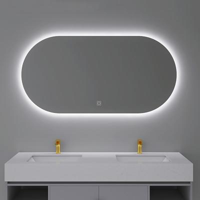 China MOQ DDP LED Lighted Touch Screen Lights Bathroom Anti Fog Bath Backlit Illuminated Smart Vanity Mirror With Lighting for sale