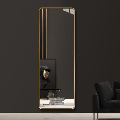 China Minimalist Gold / Black Frame Floor Mirrors Large Full Size Wall Mirror Home Decor for sale