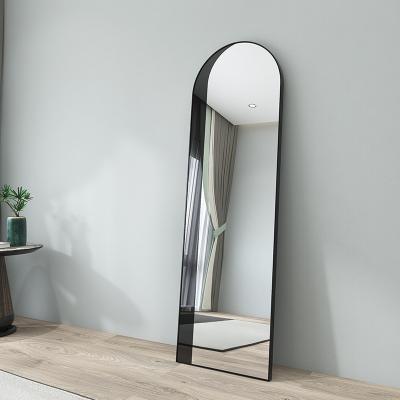 China Wholesale Minimalist Metal Frame Floor Standing Full Wall Decorative Mirror Arch Mirror for sale