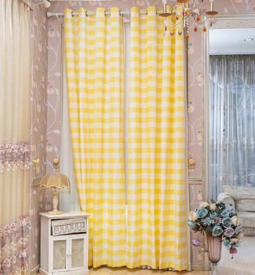 China High quality blackout polyester cotton yarn dyed cheap curtain window curtains for living room and hotel for sale