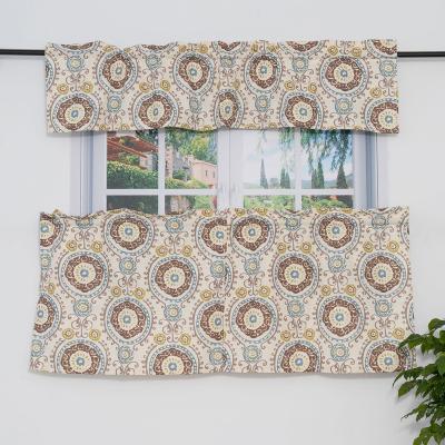 China Wholesale 100% Polyester Cotton Rod Pocket Curtains in Modern Bohemian Style for Kitchen Window for sale