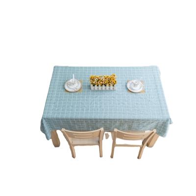 China Waterproof rectangular jacquard cell yarn-dyed polyester for party banquet indoor outdoor idyll oil proof stain proof waterproof table for sale