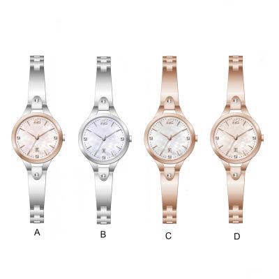 China Lady's fashion stainless steel day/date watch in bracelet, slim watch, quartz watch stainless steel buckle for sale