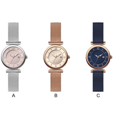 China Lady fashion stainless steel day/date watch in strap, QS512L slim watch, quartz watch stainless steel buckle for sale