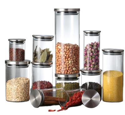 China Small Sealed Glass Jar Food Storage Jar Stainless Steel Lid Customization for sale