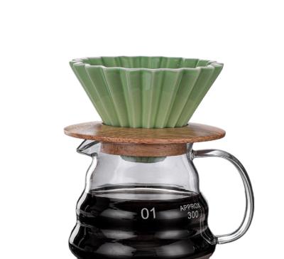 China 300ml PORTABLE Home Office High Quality Glass Pour Over Coffee Maker Filter Coffee Pot For Specialty Coffee for sale