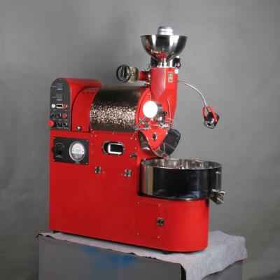 China 3kg red color double layer carbon steel drum commercial coffee burners with 70% hot air roasting for sale