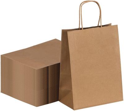 China Disposable White Kraft Paper Bags with Handles Bulk for Paper Shopping Bags, Party Bags, and Bags for Small Business for sale