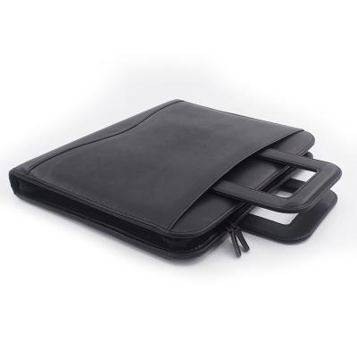 China Multifunctional PU Leather Storage Document Folder Bag Leather Folder With Handle for sale