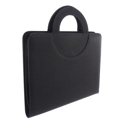 China Black Leather Clipboard Notebook Folder Folders With Power Bank Pen Holder for sale