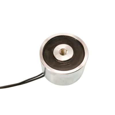 China Screw DC 12 Volt Electromagnet Waterproof Round Form 25Kg 50Lbs Solenoid Electronic Electromagnetic Electromagnet for sale