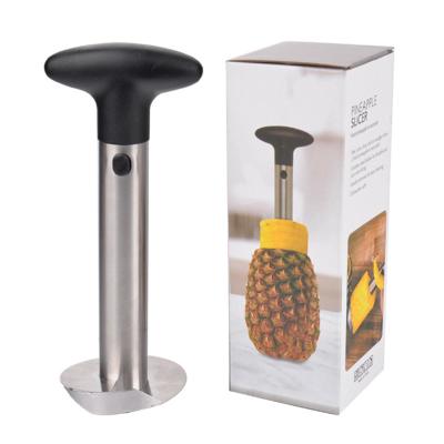 China Sustainable 304 Stainless Steel Home With Sharp Professional Easy Safe Vegetable Fruit Pineapple Slicer Manual Blade Pitting Tool for sale