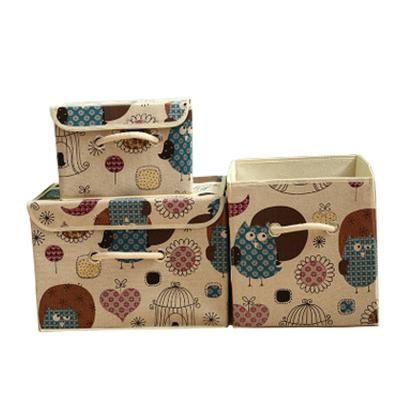 China Viable Japanese Style Simple Cotton And Canvas Storage Foldable Clothes Ending Wardrobe Closet Storage Box for sale