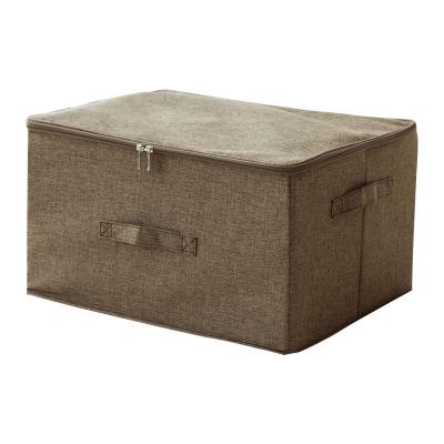 China Minimalist Cotton and Cloth Canvas Storage Folding Zipper Storage Cartons Ending Sealed Box Clothes Storage Box for sale