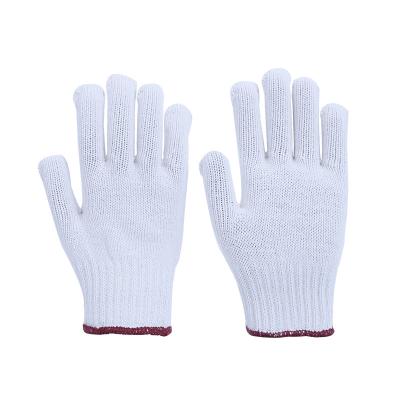 China Best Quality Gauge 7 Gauge Washable Durable Bleached White Gloves Wildly Used Comfortable And Soft Polyester Cotton for sale