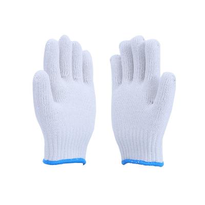 China Comfortable And Soft Cheap Price White 7 Point Industrial Safety Knitted Yarn Cotton Gloves for sale