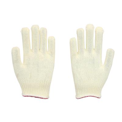 China Durable Cheap High Quality White Polyester Cotton Anti Cut Gloves for sale