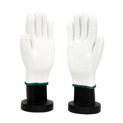 China Durable Abrasion Resistance Cotton Polyester Breathable White Gloves Work Gloves With Stretchable Knit Wrist for sale