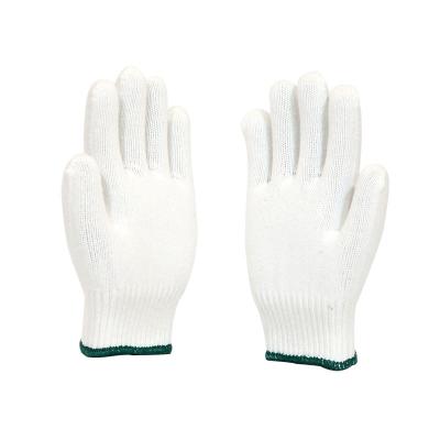 China Durable White Cotton Knitted Hand Gloves Cheap Cotton Polyester Gloves for sale