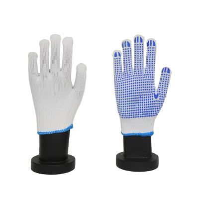 China Hot Selling Slip-Resistance Anti-Slip Dots Cotton Work Gloves High Density Knitted Protective Dotted Glove for sale