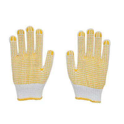 China Good Quality Slip-Resistance Seamless Twine Knit White Cotton Knitted Working Gloves for sale