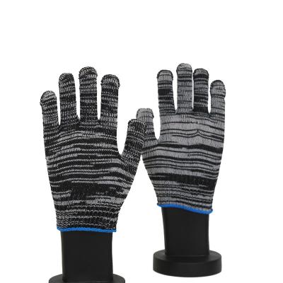 China Comfortable Black Yarn Cotton Yarn Safety Non-slip Work Gloves For Construction Working for sale