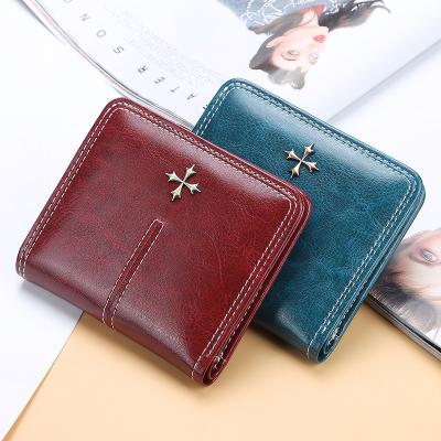 China Wholesale Ladies Wallet Vegan Clover Vintage Fashion PU Wallets Leather Card Bag For Women for sale