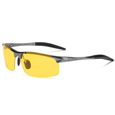 China Yellow Men's Night Vision Driving Glasses Anti UV400 High Quality Alloy Sight Glasses For Driving 2021 for sale