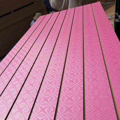 China New Design 14mm 15mm 17mm 18mm Melamine MDF Slot Moisture Proof Board for sale