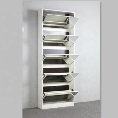 China (Other) Large Adjustable High Gloss Luxury Modern MDF Mirror Shoe Cabinet for sale