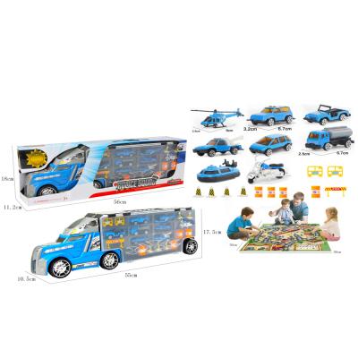 China Diecast Toy 2021 New Fonts Big Truck Toys With Small Die Diecast Cars And Map for sale