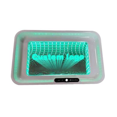 China 2022 Newest LED Infinity Mirror Effect 3D Mirror Laser Infinity Mirror 3D Mirror 3D Mirror LED Acrylic Rolling Tray for sale