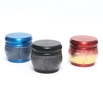 China 63mm Large Herb Grinder Colorful Zinc Alloy Smoking Herb Grinder Herb Grinder for sale