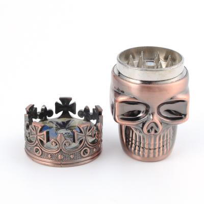 China Made 2 Layer Metal Skull Head Herb Grinder Unique Design Zinc Alloy 2 Layer Zinc Alloy Herb Grinder For Tobacco User for sale