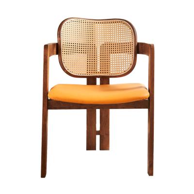 China Modern Nordic Design Solid Wood Accent Chair Living Room Chairs New Home Furniture Rattan Style Wood Chair for sale