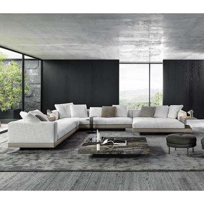 China Italian Wood+Fabric Style Living Room Furniture Italian Style Sofa Set Hotel Modern Design Fabric L Shaped Sofa for sale