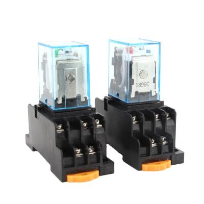 China ABS Relay MY3NJ Intermediate Relay DC AC12v 24v AC110v 220v 380V 5a Plug-in Contact PYF08A 11pins Silver Relay Socket for sale