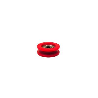 China Low Noise Red Pulley PA U Groove Bearing Nylon Pulley Roller Wheel With Bearing 626ZZ for sale