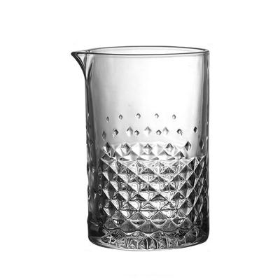 China Creative Bottom Thick Bottom Mixing Glass Etched Mixing Glass Cocktail Bar Glasses Stirring Pitcher Mixing Glass for sale