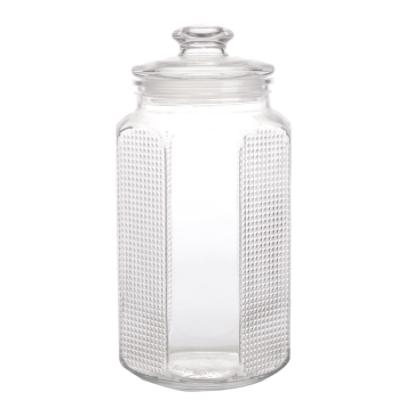 China Freshness Preservation Octagonal Wide Mouth Glass Jars Clear Glass Jar Set Canisters With Airtight Glass Lid For Tea Coffee Honey for sale