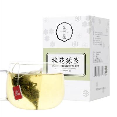 China Fragrant Tea Green Tea Fragrant Blend Osmanthus Tea Bag Longjing Osmanthus Tea Scented Tea Bags for sale