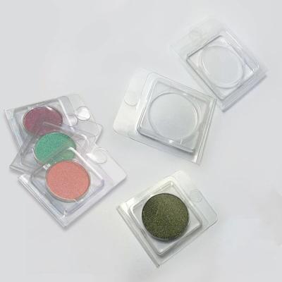 China Recyclable Transparent Empty Plastic Blister Clamshell Lipstick Eyeshadow Box For 26mm 27mm Diameter Round Pan for sale