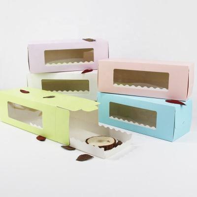 China Recyclable Custom High Quality Degradable Bakery Window Paper Packaging Log Cake Boxes for sale