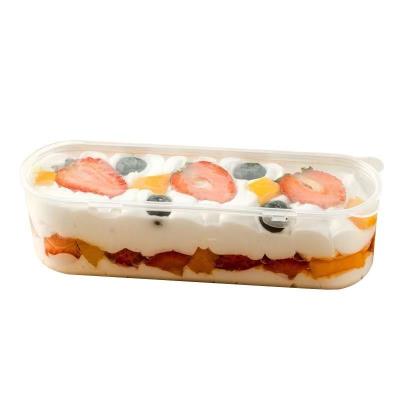 China Recycled Materials Transparent Bakery Can Fruit Ice Cream Slice Bean Milk Cake Plastic Box for sale