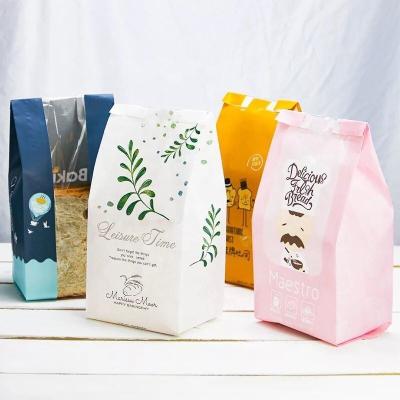 China Recyclable High Quality Transparent Window Kraft Paper Bag Toast Bread Bag for sale