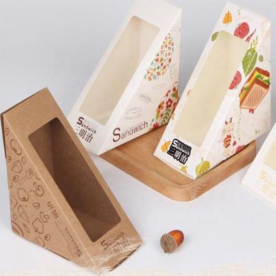 China High Quality Transparent Recyclable Food Grade Window Sandwich Bread Bag Packaging Sandwich Pastry Box for sale